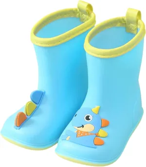 Colorful Cartoon Boots for Baby Girls Boys Animal Waterproof Children's Kids Water Shoes EVA Soft Outdoor Rain Boots (D, 18-24 Months)