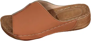 Comfortable Arch Support Slides Orthopedic Wedge Sandals for Women 2025 Wide Width Summer Beach Dressy Platform Shoes