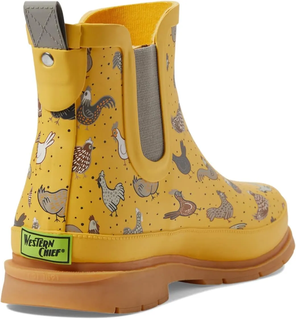 Western Chief Women's Waterproof Chelsea Ankle Rain Boot with Elastic Gore and Rubber Lug Outsole – Stylish and Functional for Rainy Days