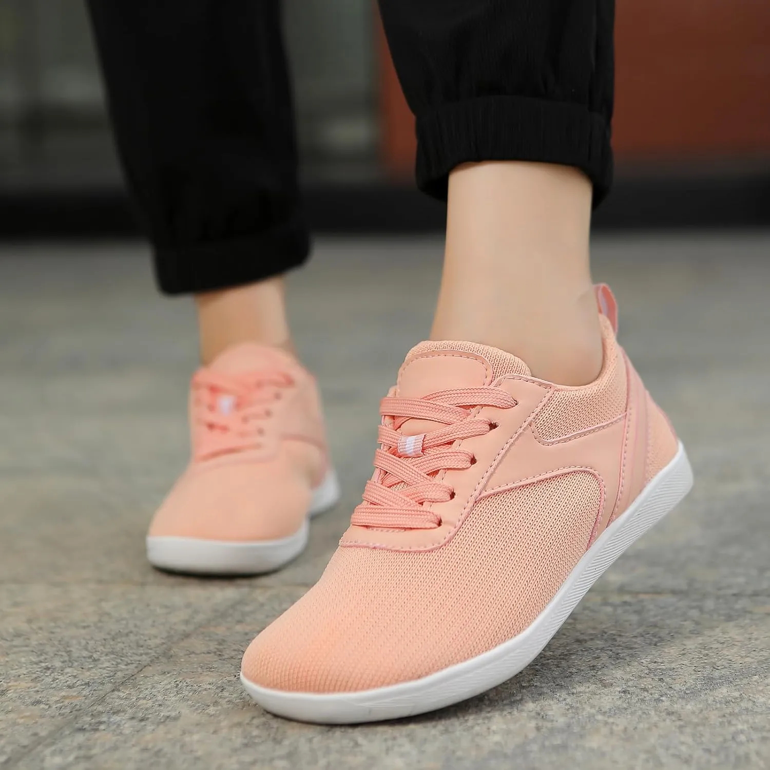 Wide Toe Barefoot Shoes Women Men Minimalist Walking Shoes Zero Drop Mesh Workout Sneakers Lightweight Breathable Comfortable Running Shoe for Athletic Workout Gym Jogging Slip On Walking Shoe
