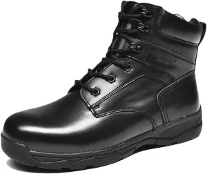Winter Warm Combat Military Boots Men Durable Antiskid Lace Up Hiking Walking Combat Boots Leather Shoes Black