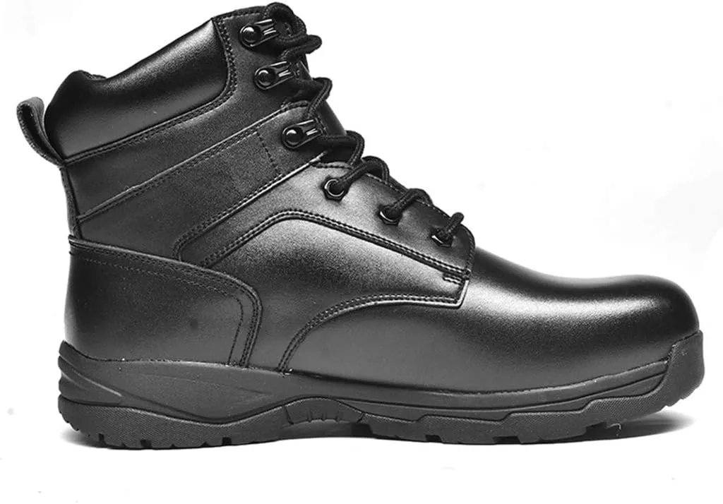 Winter Warm Combat Military Boots Men Durable Antiskid Lace Up Hiking Walking Combat Boots Leather Shoes Black