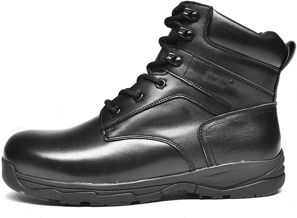 Winter Warm Combat Military Boots Men Durable Antiskid Lace Up Hiking Walking Combat Boots Leather Shoes Black