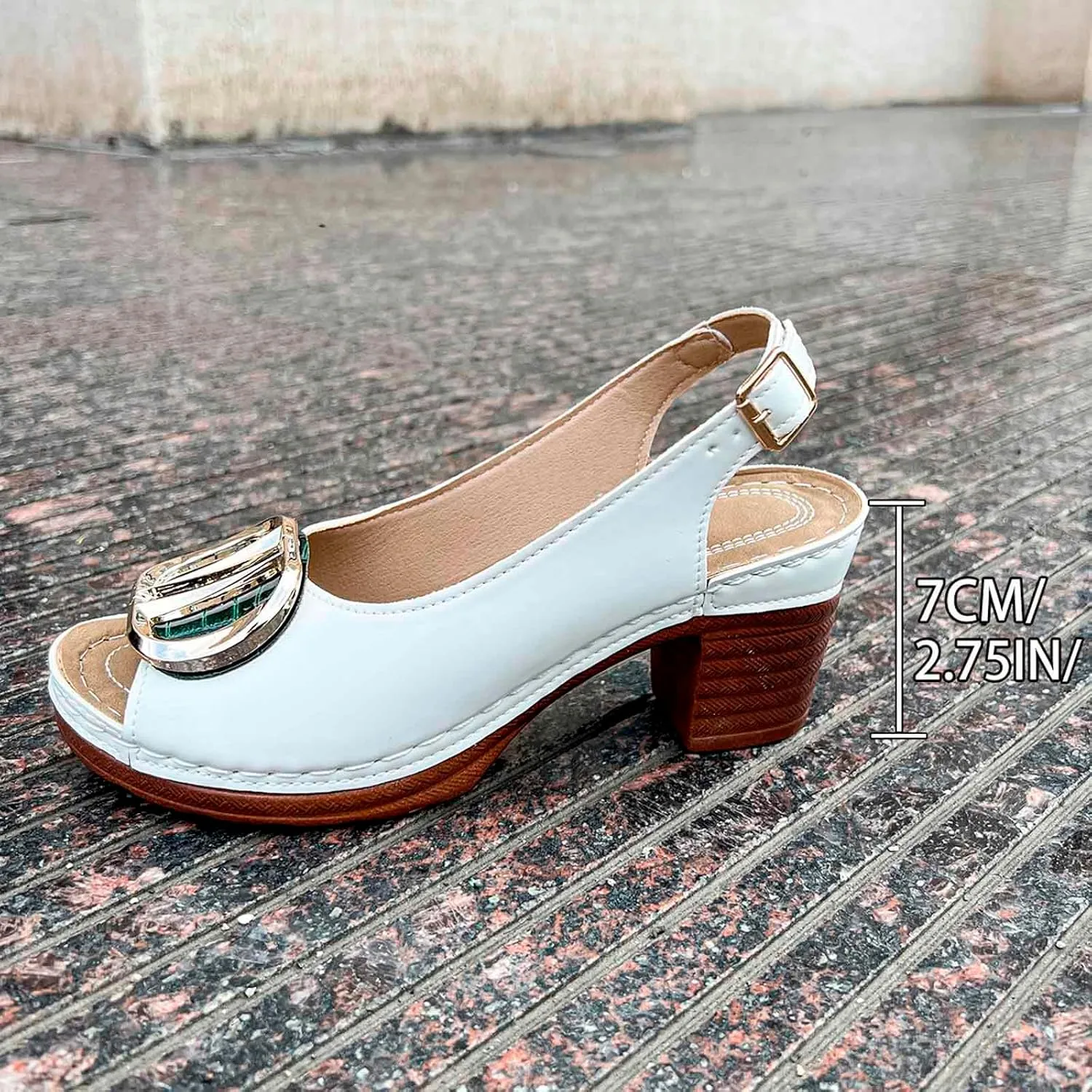 Women's Breathable Casual Sandals Wide Block Heel Adjustable Strap Comfortable Footwear For Spring Summer Fall