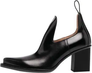 YDN Women Stylish Block Chunky Mid Heels Pointed Toe Loafers Shoes Sexy Formal Slip On Office Ladies Dress Pumps
