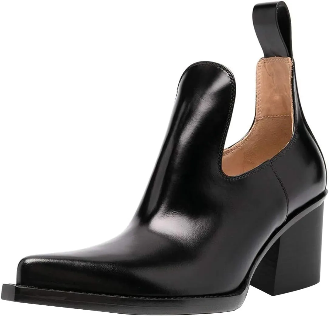 YDN Women Stylish Block Chunky Mid Heels Pointed Toe Loafers Shoes Sexy Formal Slip On Office Ladies Dress Pumps