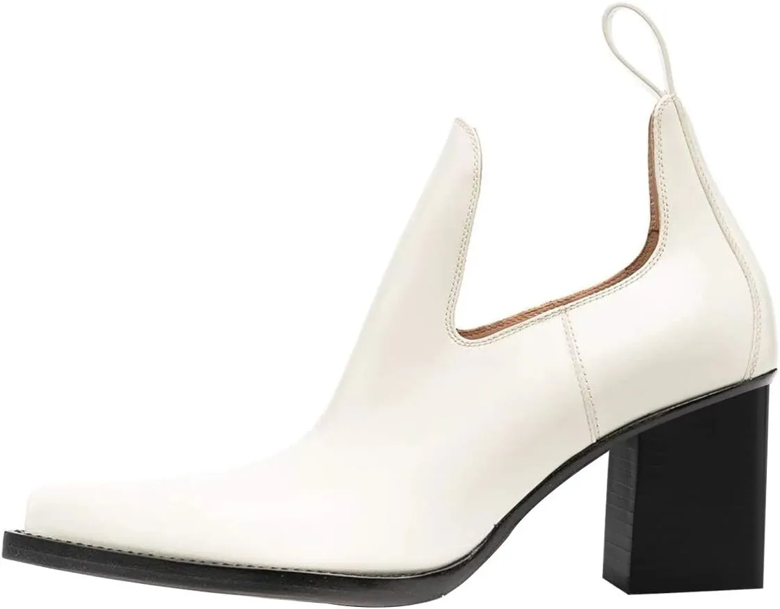 YDN Women Stylish Block Chunky Mid Heels Pointed Toe Loafers Shoes Sexy Formal Slip On Office Ladies Dress Pumps